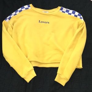 Yellow long sleeve crop top